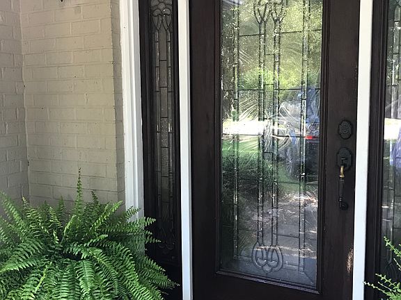 Leaded door with sidelights