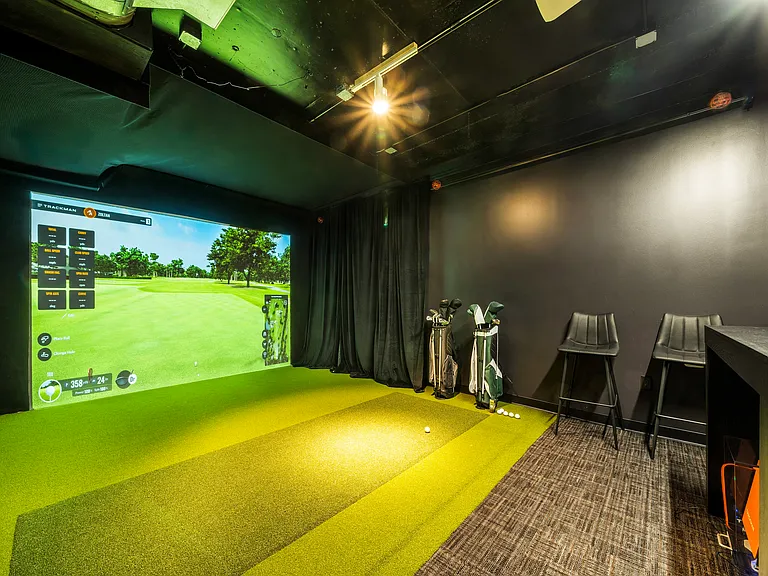 Perfect your swing anytime with our high-tech golf simulator