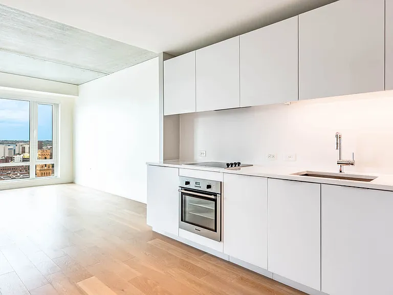 Kitchen with Paneled Appliances and Quartz Countertops