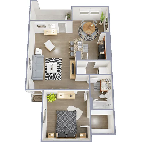 Floor plan 1 Bed Standard W/D