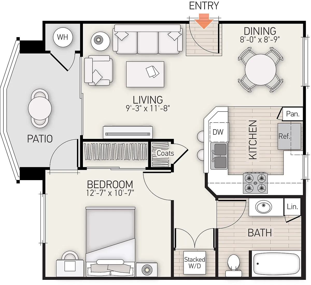 Floor plan Plan 1B
