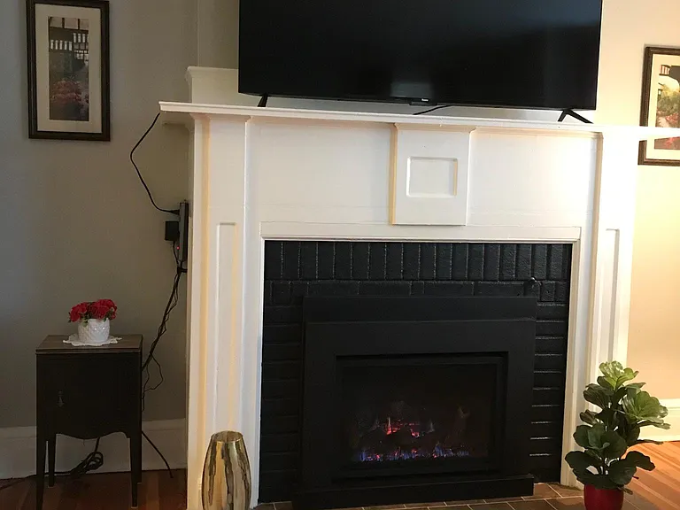 Gas fireplace & television with remotes