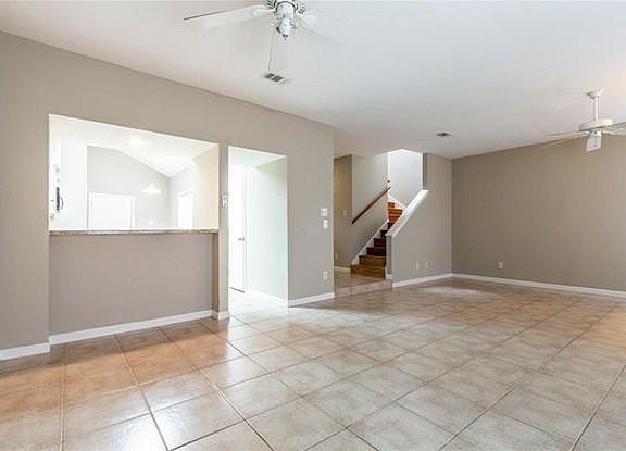 Kitchen flows into living room