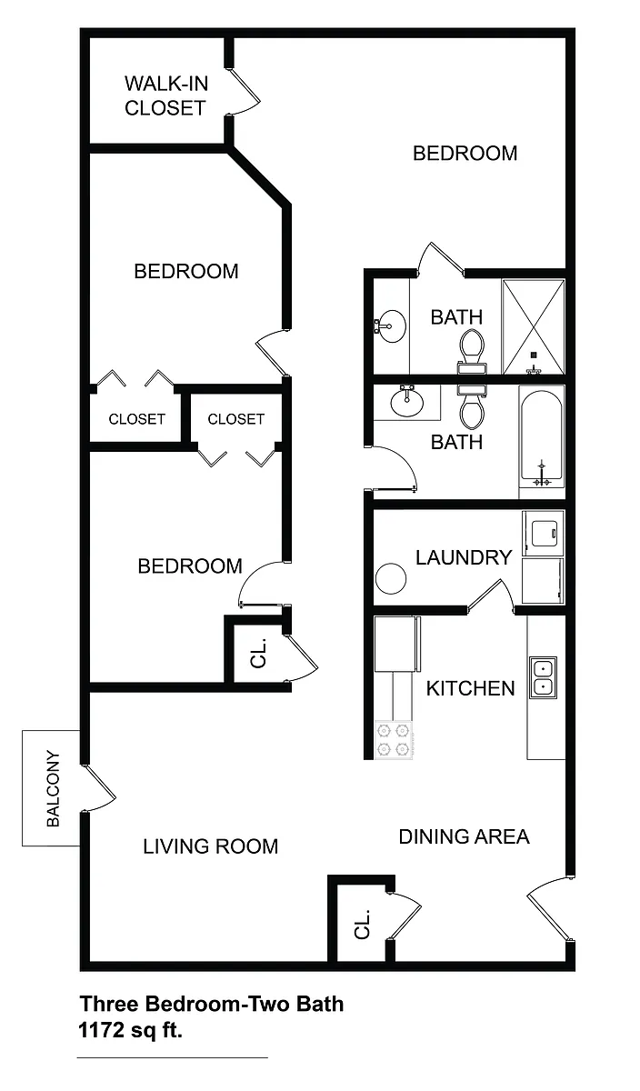 Floor plan 3 Bed 2.0 Bath