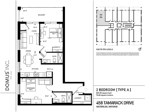 Floor plan 2 Bed Type A