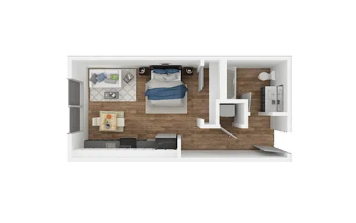 Floor plan Studio, 1 Bath S1