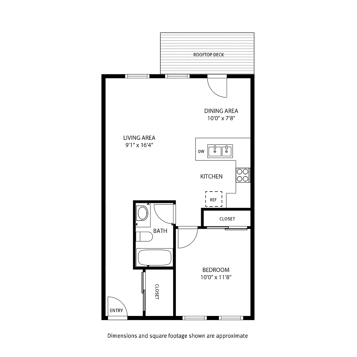Floor plan 1 Bedroom / 1 Bath