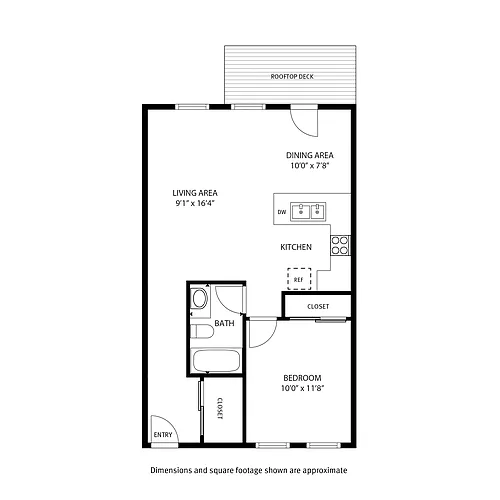 Floor plan 1 Bedroom / 1 Bath