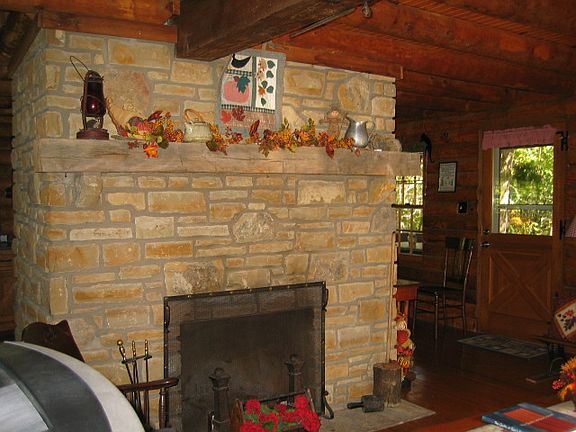 Brown Cty Stone Fireplace