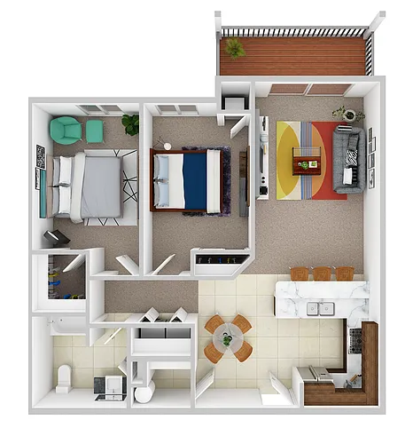 Floor plan 2 Bed 1 Bath