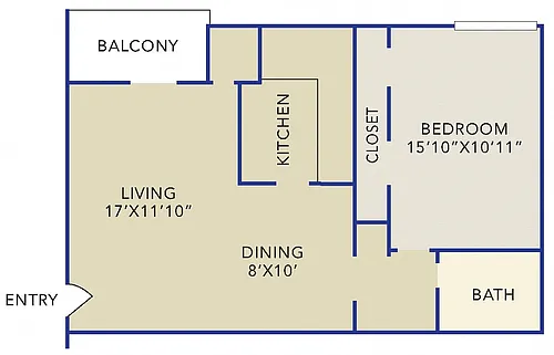 Floor plan One bedroom apartment