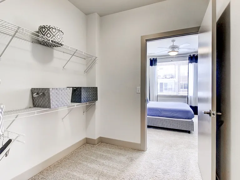 Classic model home spacious closet.
