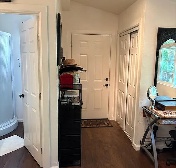 Exiting bungalow