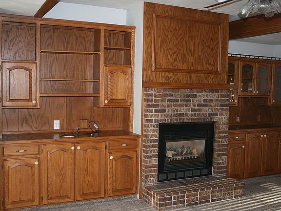 family room with bay window