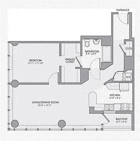 Floor plan 1L w/ Balcony