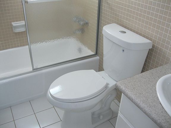 Clean bathroom fixtures with newer