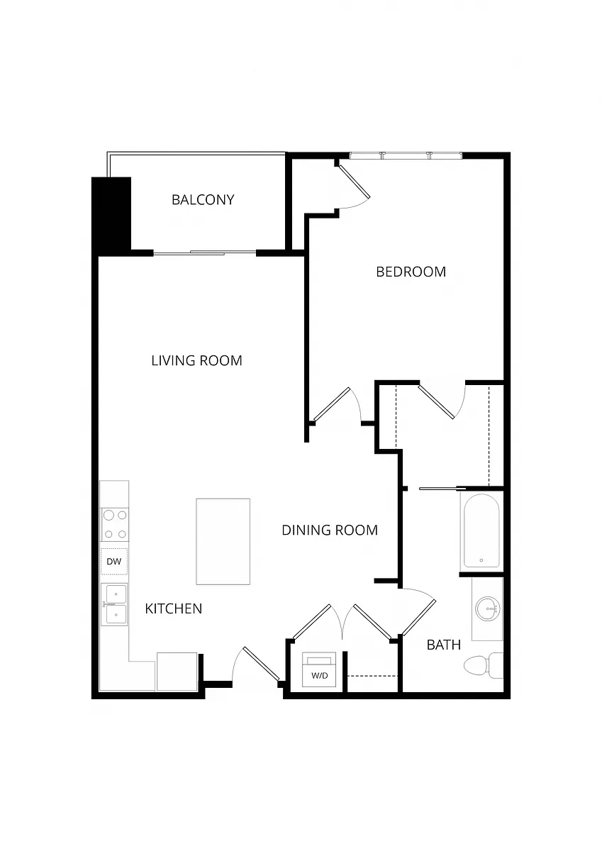 Floor plan 1X1 E