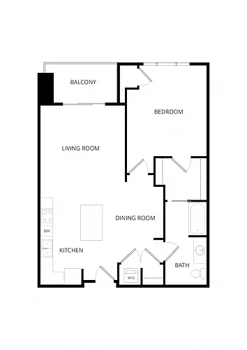 Floor plan 1X1 E