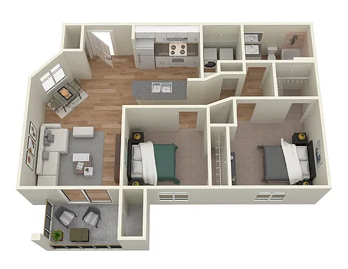 Floor plan 2 bed 1 bath