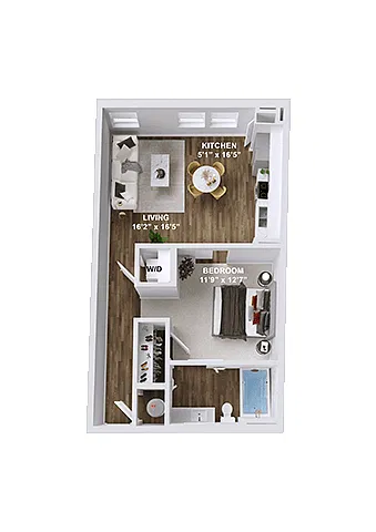 Floor plan Studio, 1 Bath S1