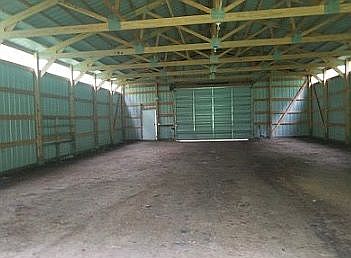 Pole shed interior