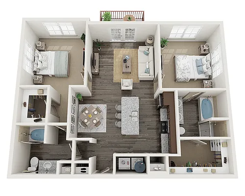 Floor plan Two Bedroom B2B