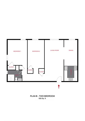 Floor plan Plan B - Two Bedroom