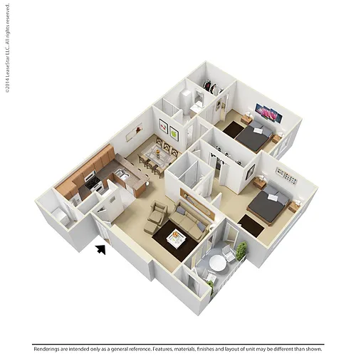 Floor plan 2 Bedroom - B2