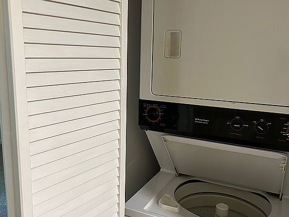 Stacked washer dryer closet