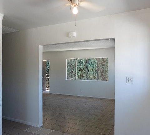 Kitchen to Living room with old fan