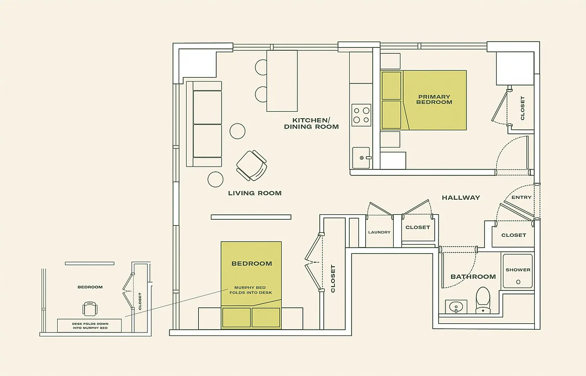 Floor plan Two Bedroom (B1)