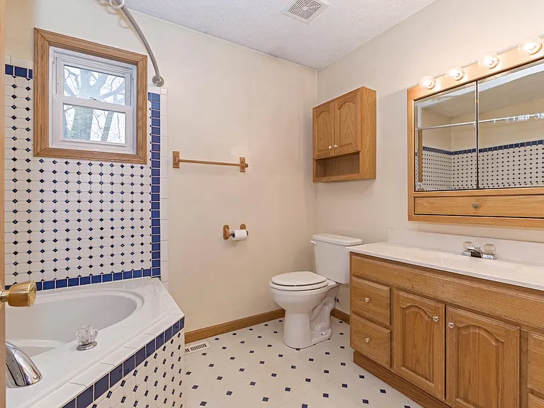 Master bathroom with garden tub.