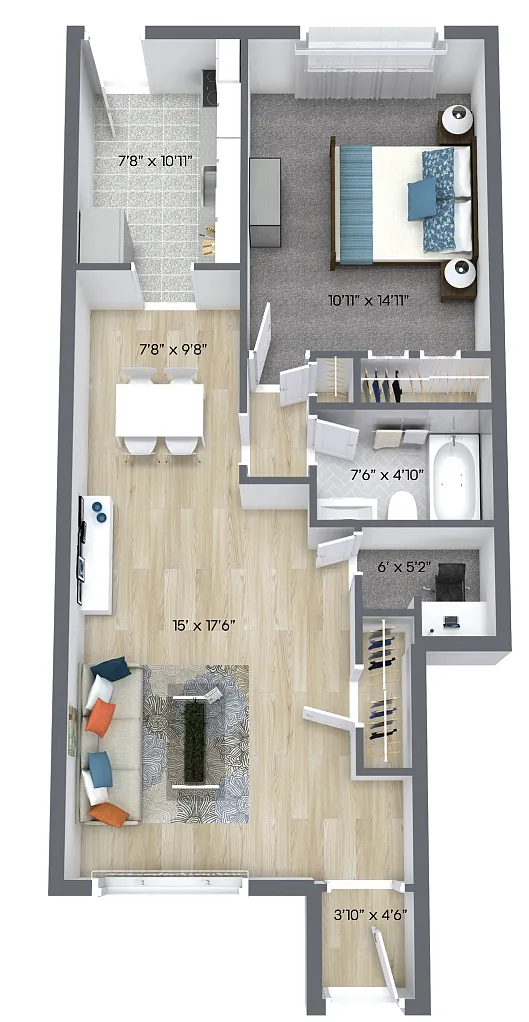 Floor plan One Bedroom Classic