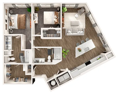 Floor plan Two-Bedroom Apartment (B4)
