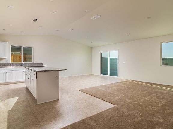 Modern kitchen to dining area