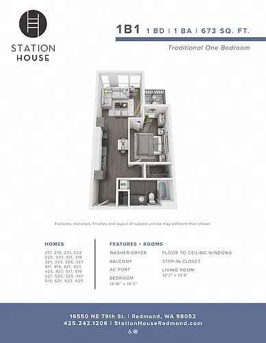 Floor plan 1 Bedroom - A1