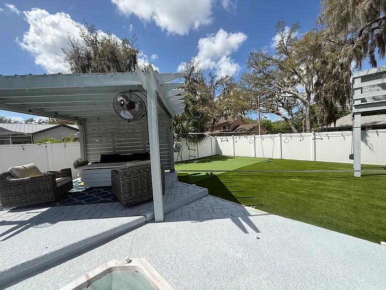 putting green in the back corner