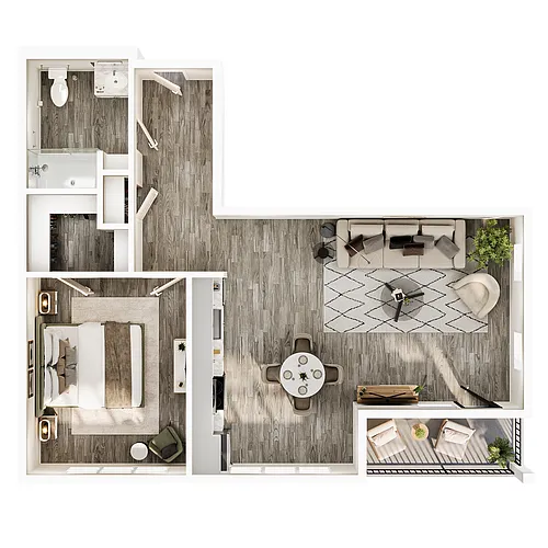 Floor plan One Bedroom - Type II