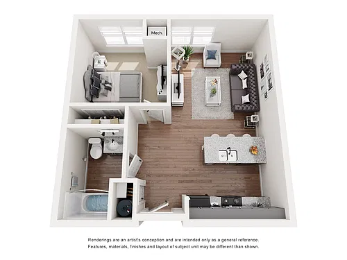 Floor plan 1BR 1BA
