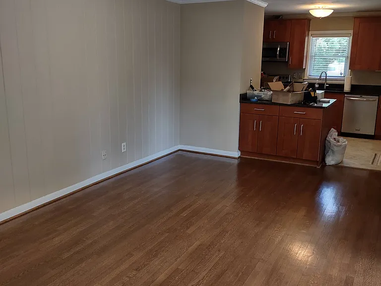 Living room into kitchen