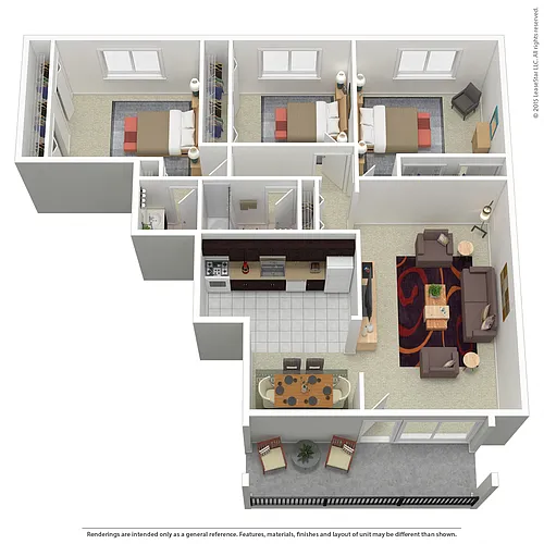 Floor plan 3Bedroom 1.5Bathroom