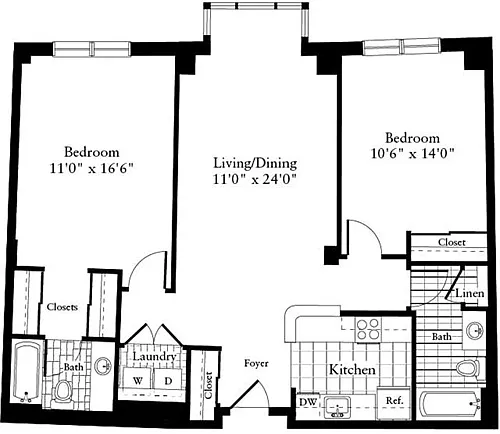 Floor plan 2 Bedrooms J