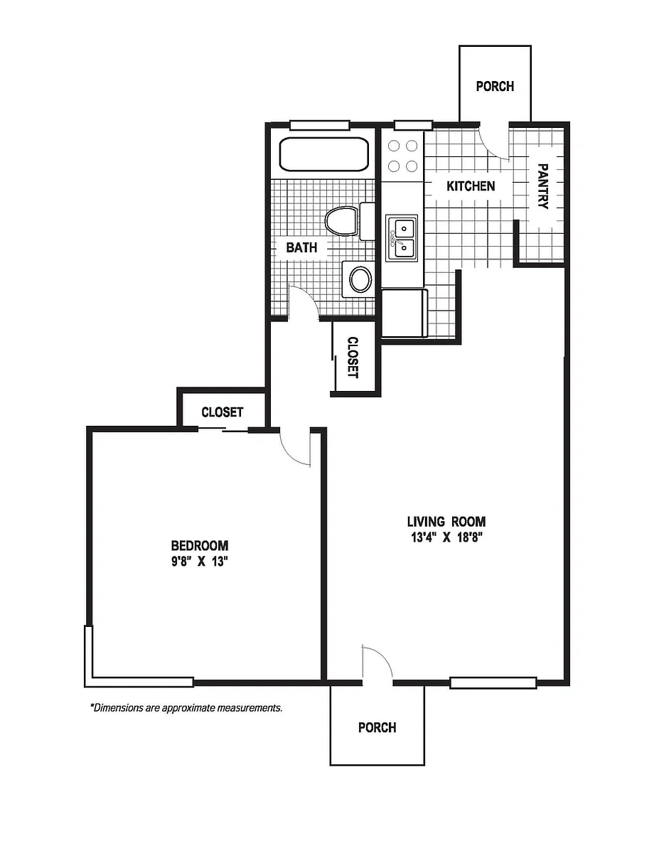 Floor plan 1 Bedroom 1 Bath A