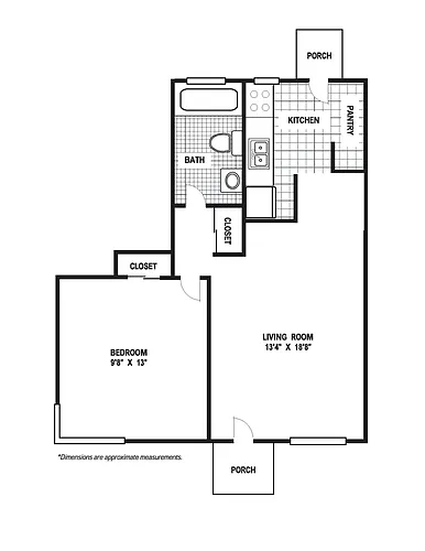 Floor plan 1 Bedroom 1 Bath A