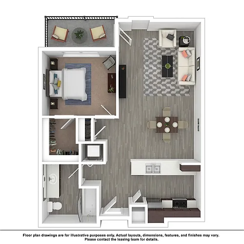Floor plan 1x1A