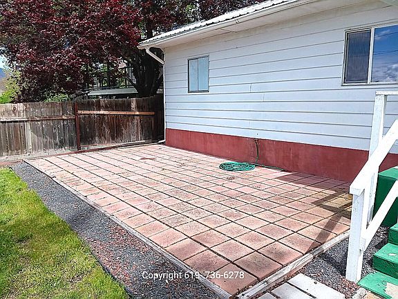 Patio for outdoor seating overlooking the river