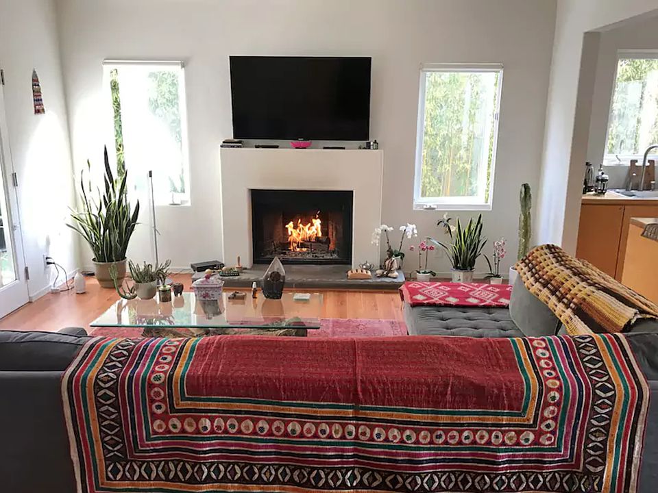 Living room with fireplace