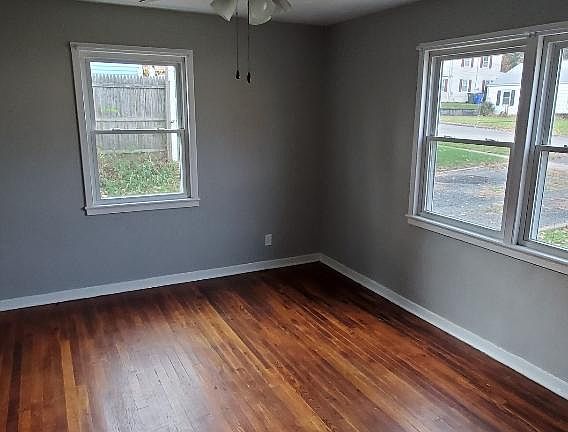 Living room, original hardwood