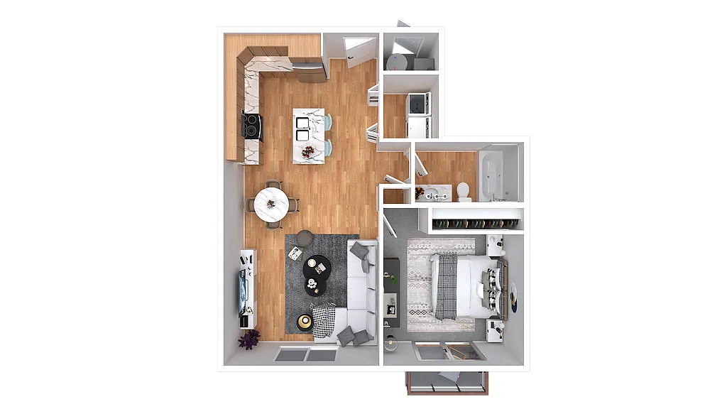 Floor plan 1 Bedroom B