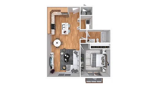 Floor plan 1 Bedroom B